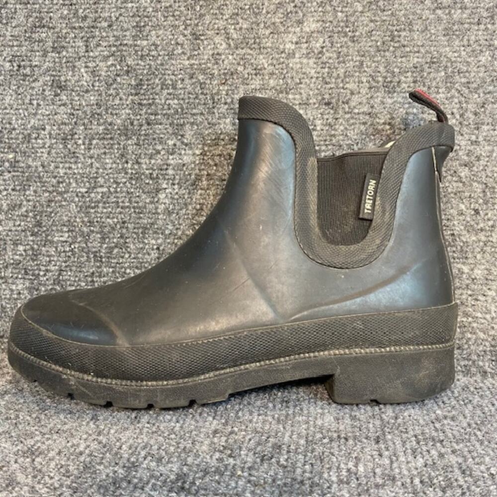 Tretorn Lina Chelsea Rain Boots Womens Size 7 Black Rubber Waterproof Winter
